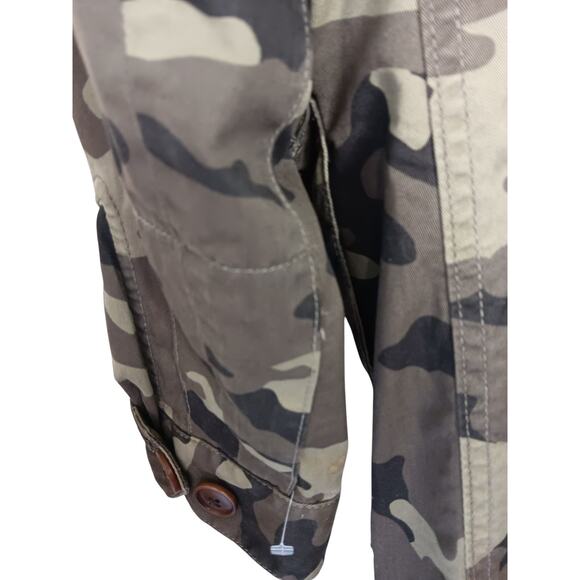 Banana Republic XXS Camo Utility Jacket Military Green Zip Front Oversized - Picture 8 of 11